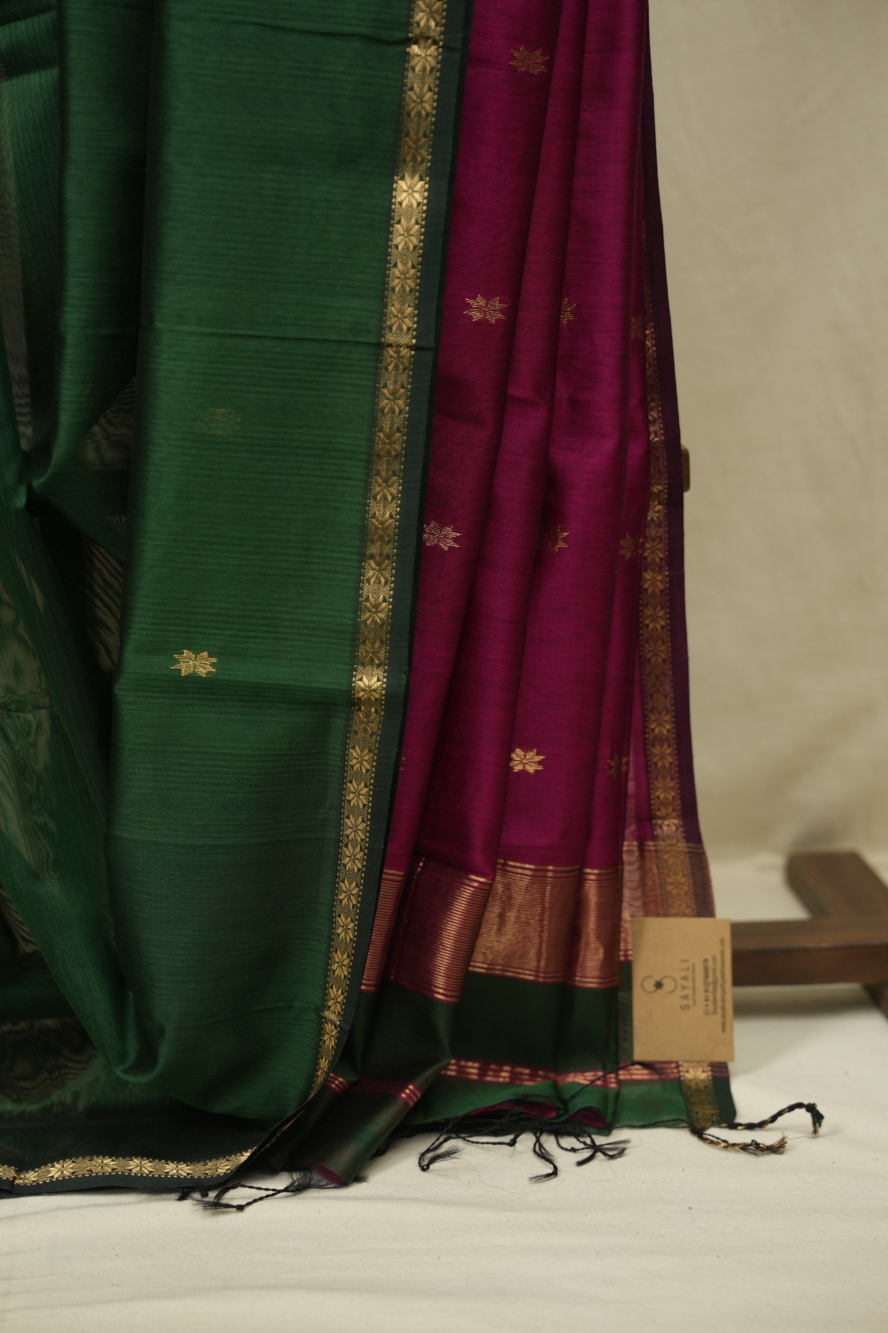 Green Maheshwari Saree - SRGMS1380