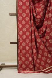 Terracotta Red HBP Cotton Saree - SRTRCS3101