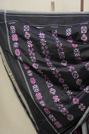 Black Pochampalli Silk Ikat Saree - SRBPSIS192