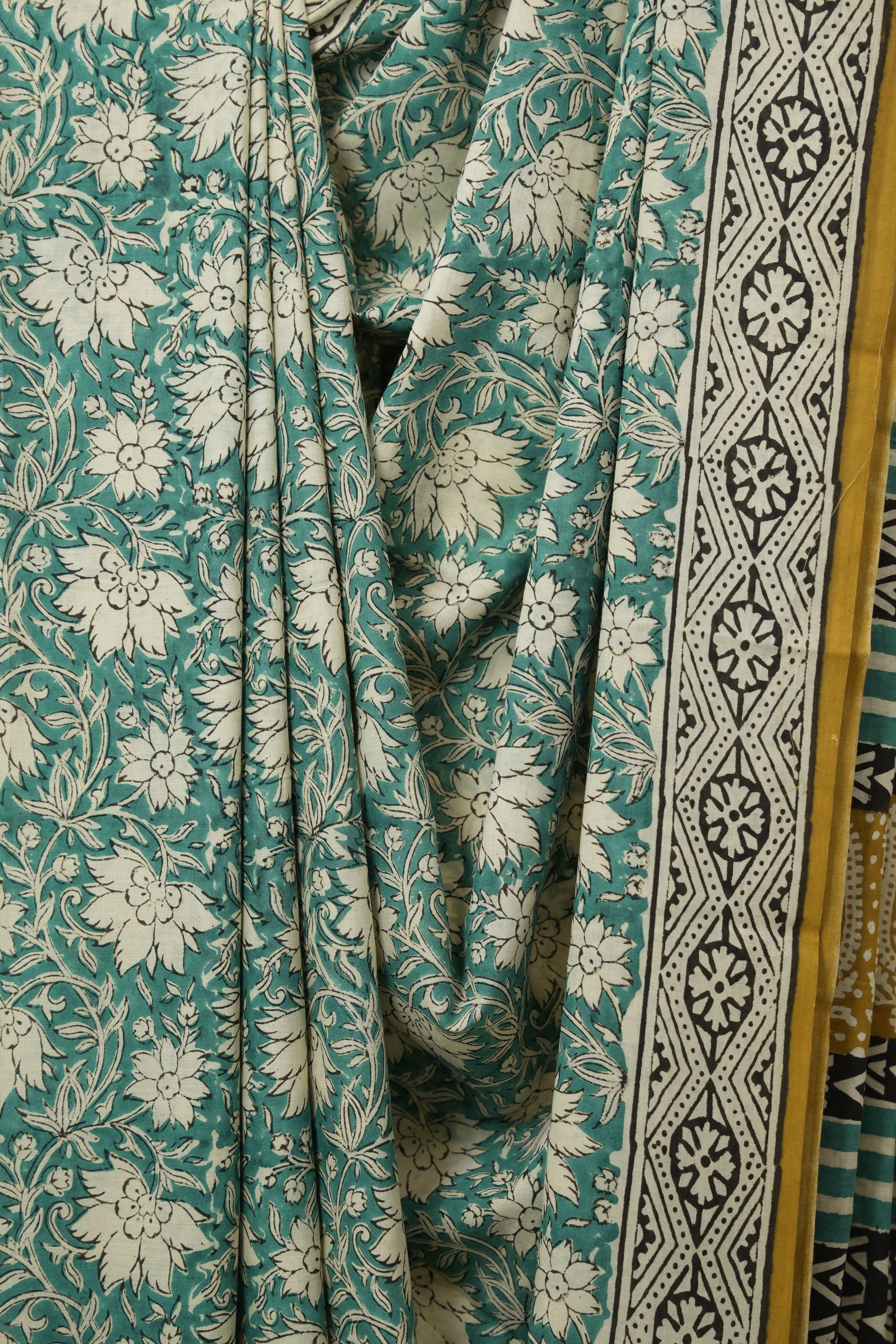 Green HBP Cotton Saree - SRGCS3249