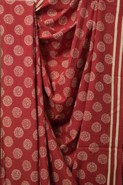 Terracotta Red HBP Cotton Saree - SRTRCS3101