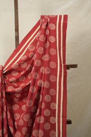Terracotta Red HBP Cotton Saree - SRTRCS3101