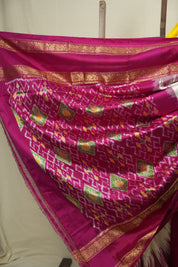 White Pochampalli Silk Ikat Saree - SRWPSIS318