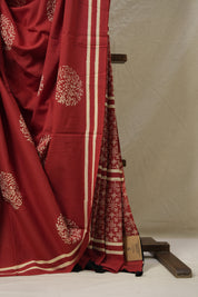 Brick Red HBP Cotton Saree - SRBRCS3102