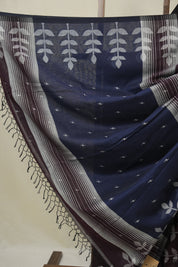 Plum Bengal Cotton Jamdani Saree - SRPBCJS251