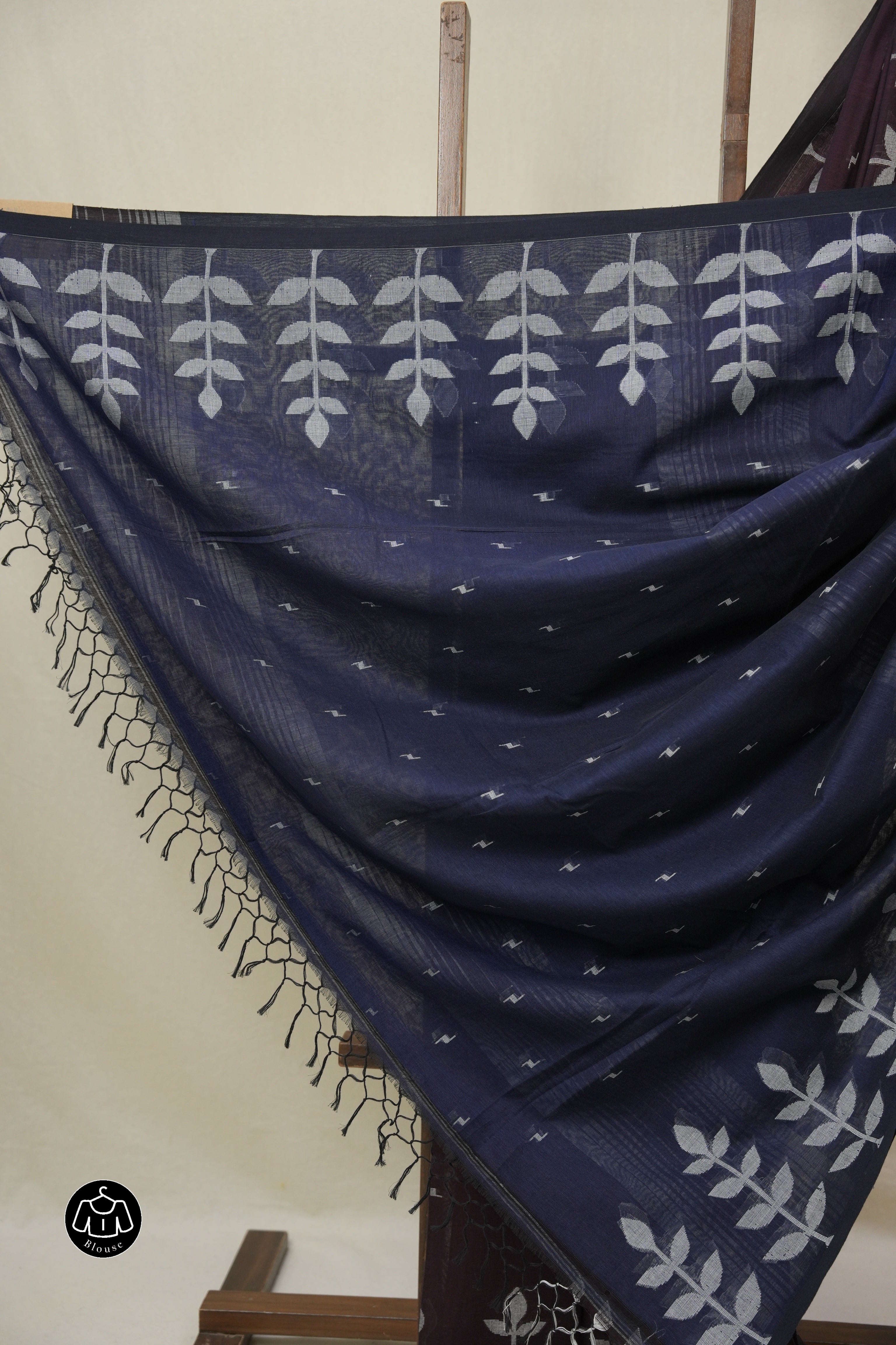 Plum Bengal Cotton Jamdani Saree - SRPBCJS251