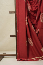 Brick Red HBP Cotton Saree - SRBRCS3102
