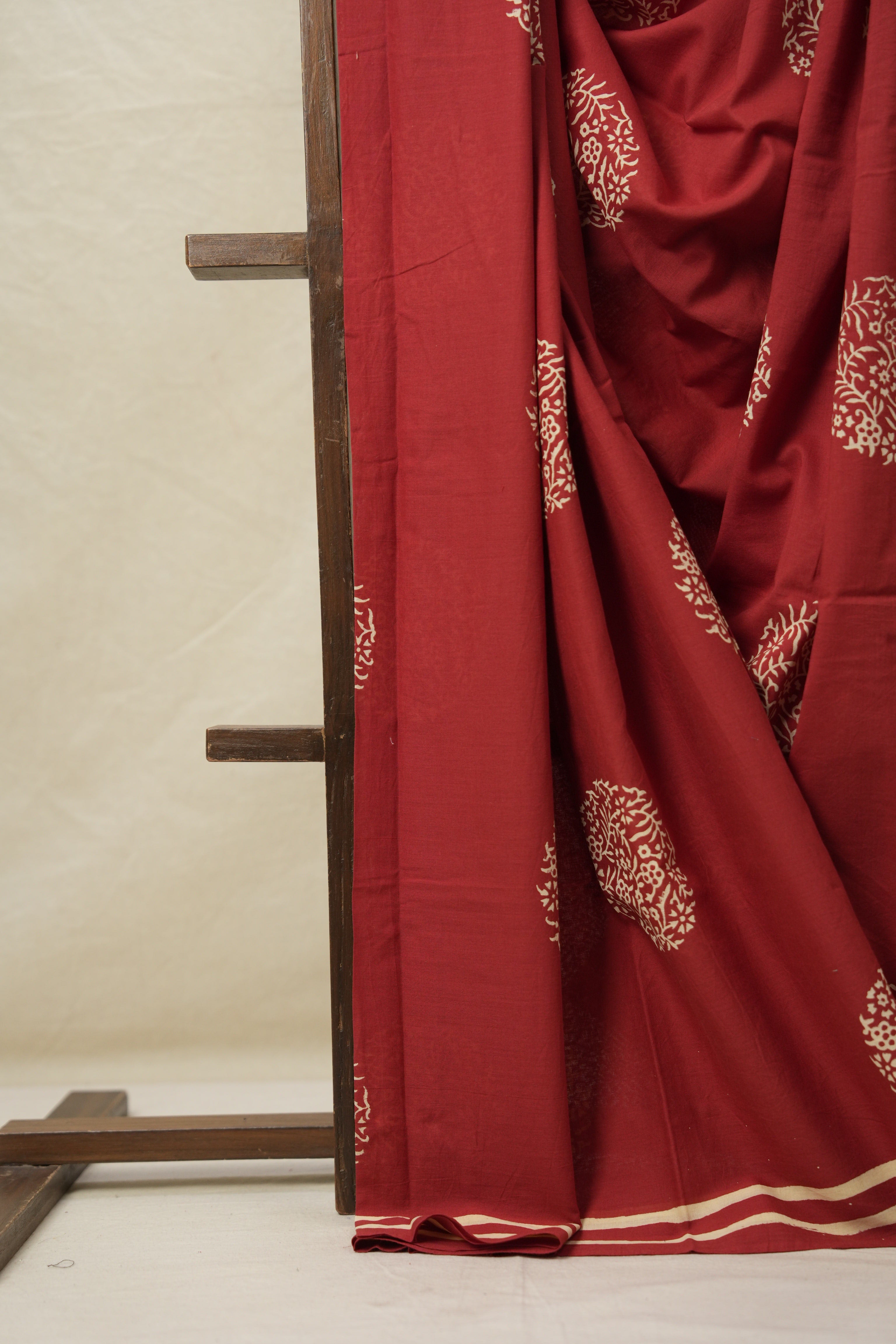 Brick Red HBP Cotton Saree - SRBRCS3102