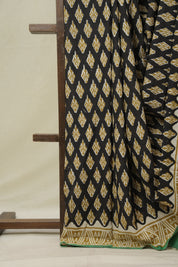 Black HBP Cotton Saree - SRBCS3250