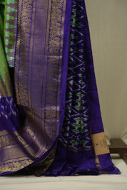 Two Tone Teal Pochampalli Silk Ikat Saree - SRTPSIS317