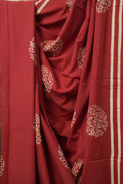 Brick Red HBP Cotton Saree - SRBRCS3102