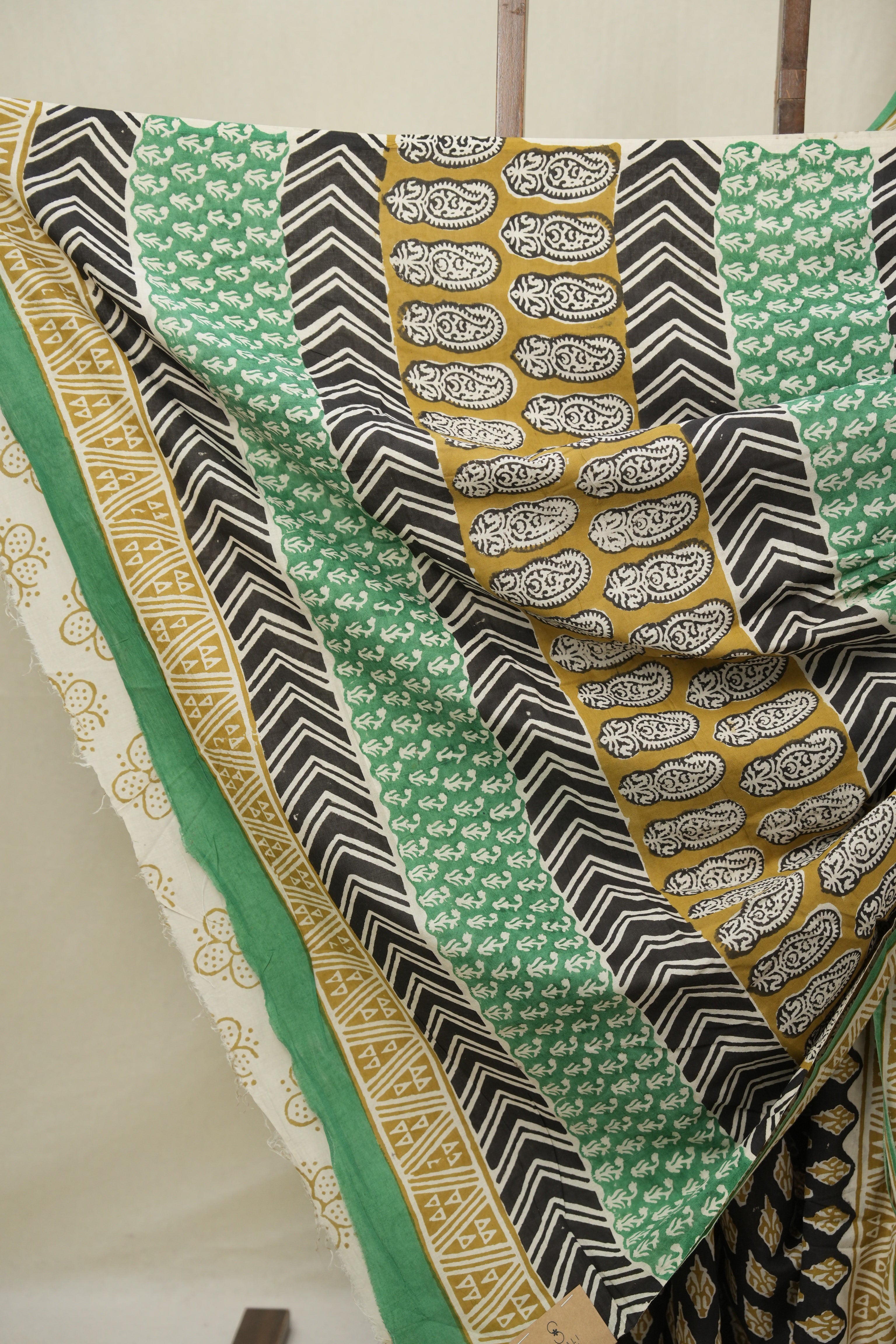 Black HBP Cotton Saree - SRBCS3250
