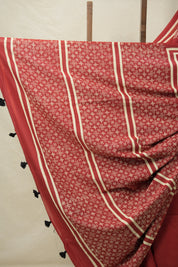 Brick Red HBP Cotton Saree - SRBRCS3102