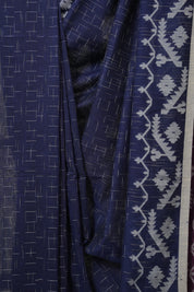 Navy Blue Bengal Cotton Jamdani Saree - SRNBBCJS249