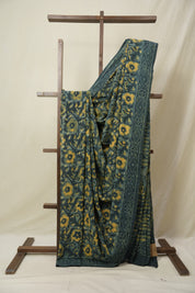 Greyish Blue HBP Cotton Saree - SRGBCS3251
