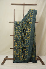 Greyish Blue HBP Cotton Saree - SRGBCS3251