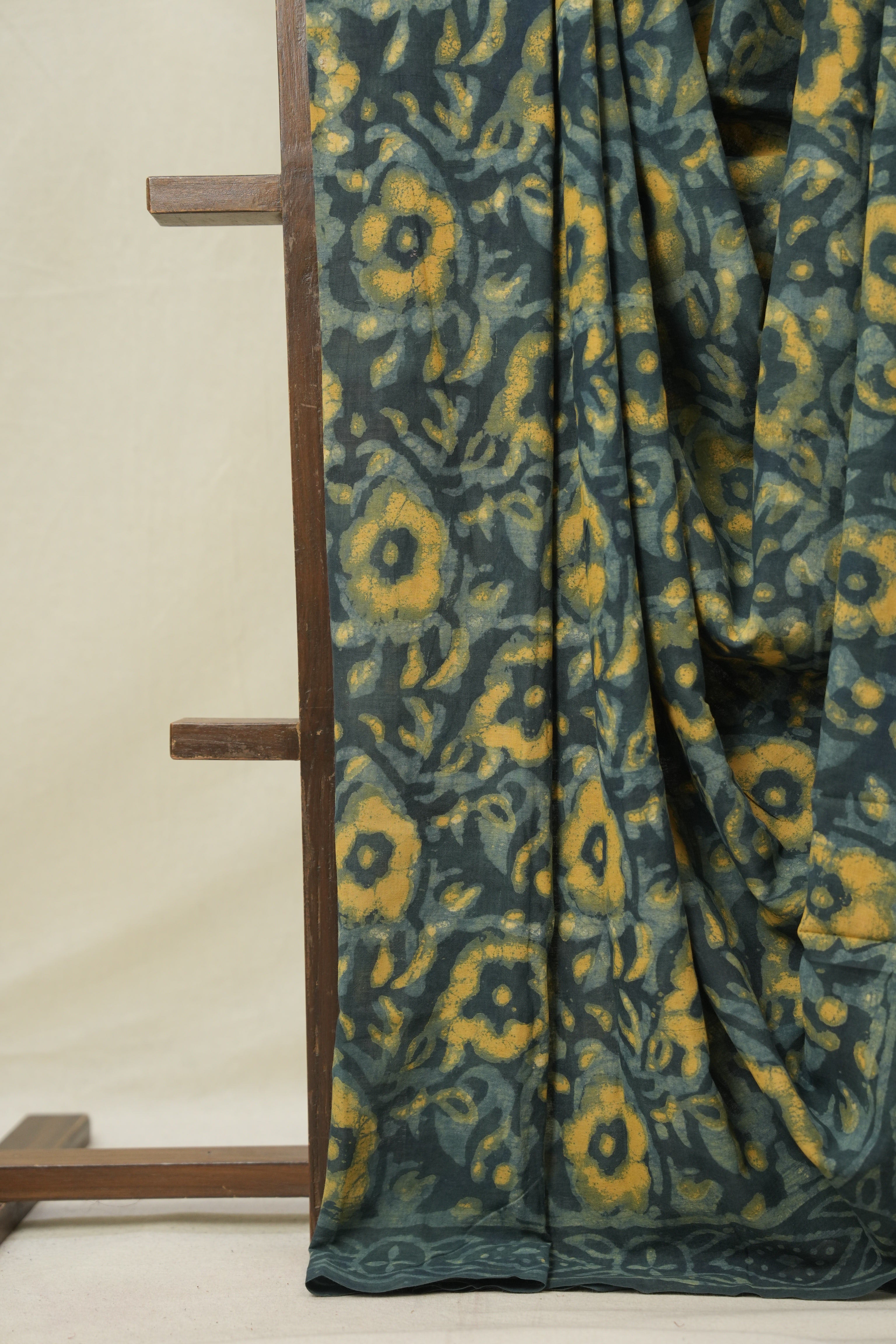 Greyish Blue HBP Cotton Saree - SRGBCS3251