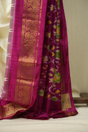 White Pochampalli Silk Ikat Saree - SRWPSIS316