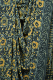 Greyish Blue HBP Cotton Saree - SRGBCS3251