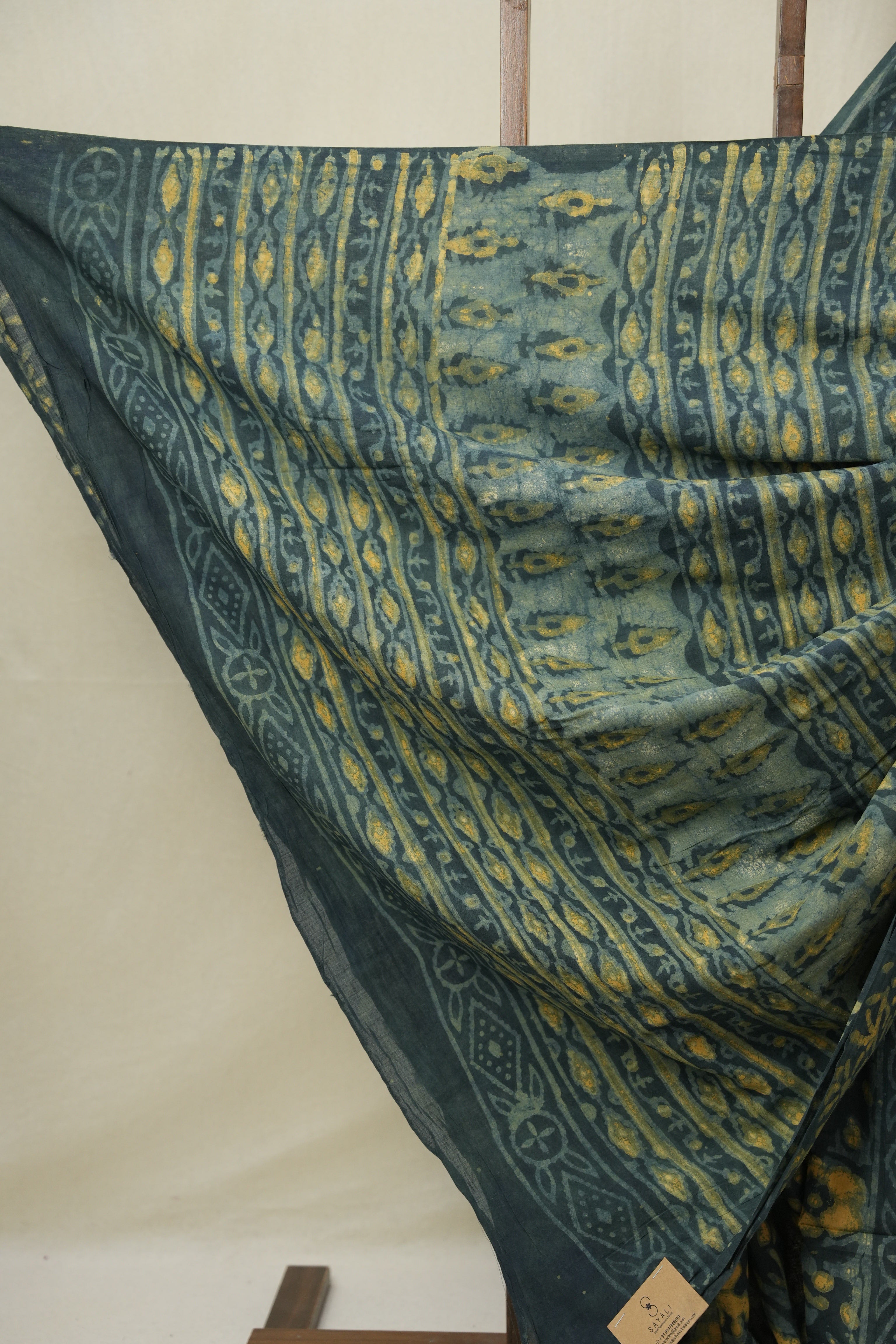 Greyish Blue HBP Cotton Saree - SRGBCS3251
