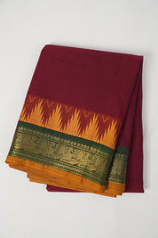 Maroon Kanchi Cotton Saree - SRMKCS1047