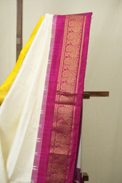 White Pochampalli Silk Ikat Saree - SRWPSIS316