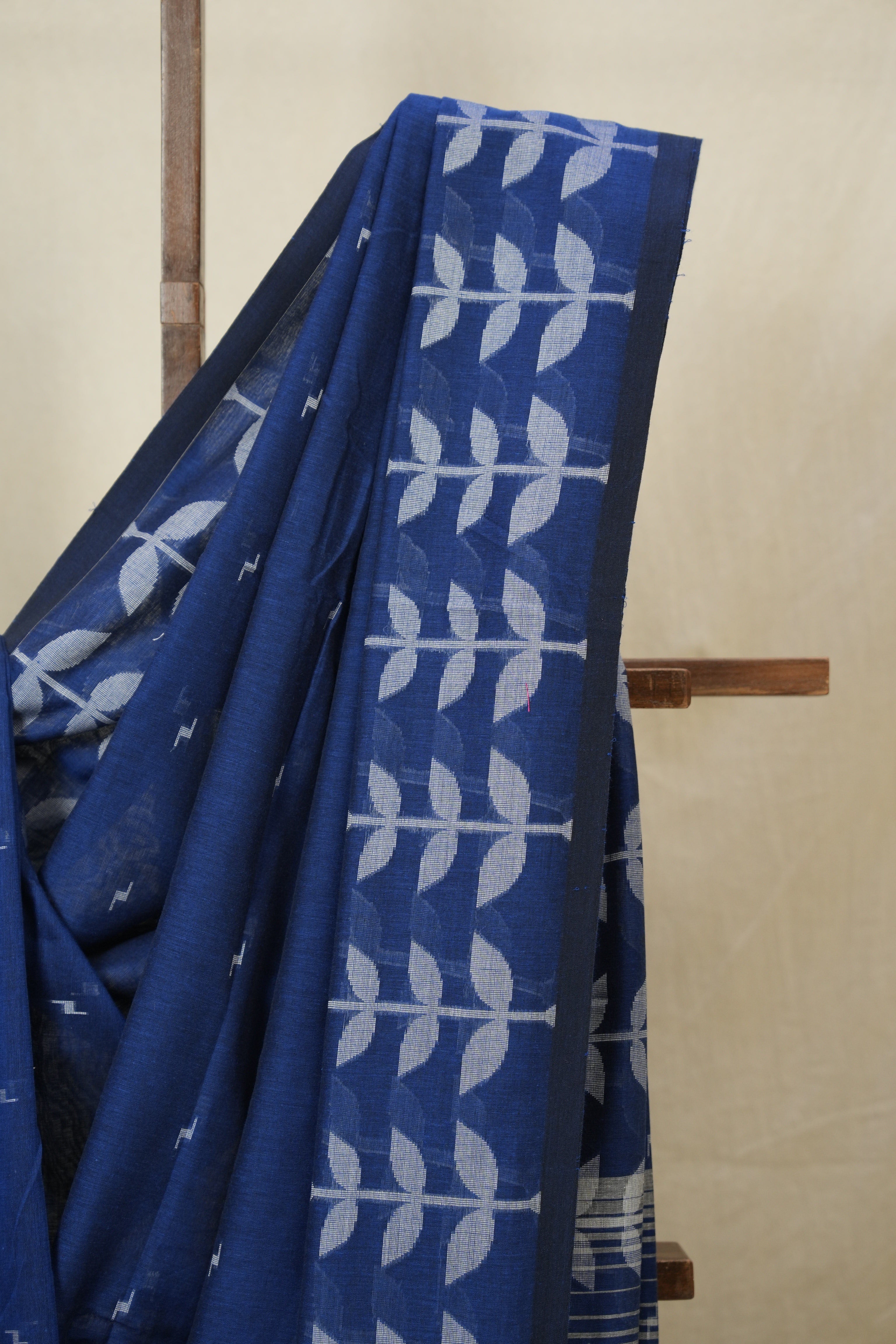 Blue Bengal Cotton Jamdani Saree - SRBBCJS250
