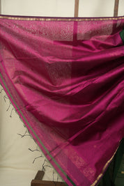 Bottle Green Maheshwari Saree - SRBGMS1396