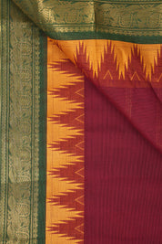 Maroon Kanchi Cotton Saree - SRMKCS1047