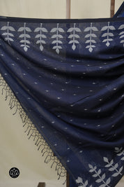 Blue Bengal Cotton Jamdani Saree - SRBBCJS250