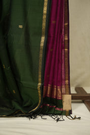 Green Maheshwari Saree - SRGMS1395