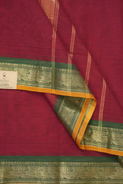 Maroon Kanchi Cotton Saree - SRMKCS1047