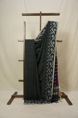 Olive Green Bengal Cotton Jamdani Saree - SROGBCJS257