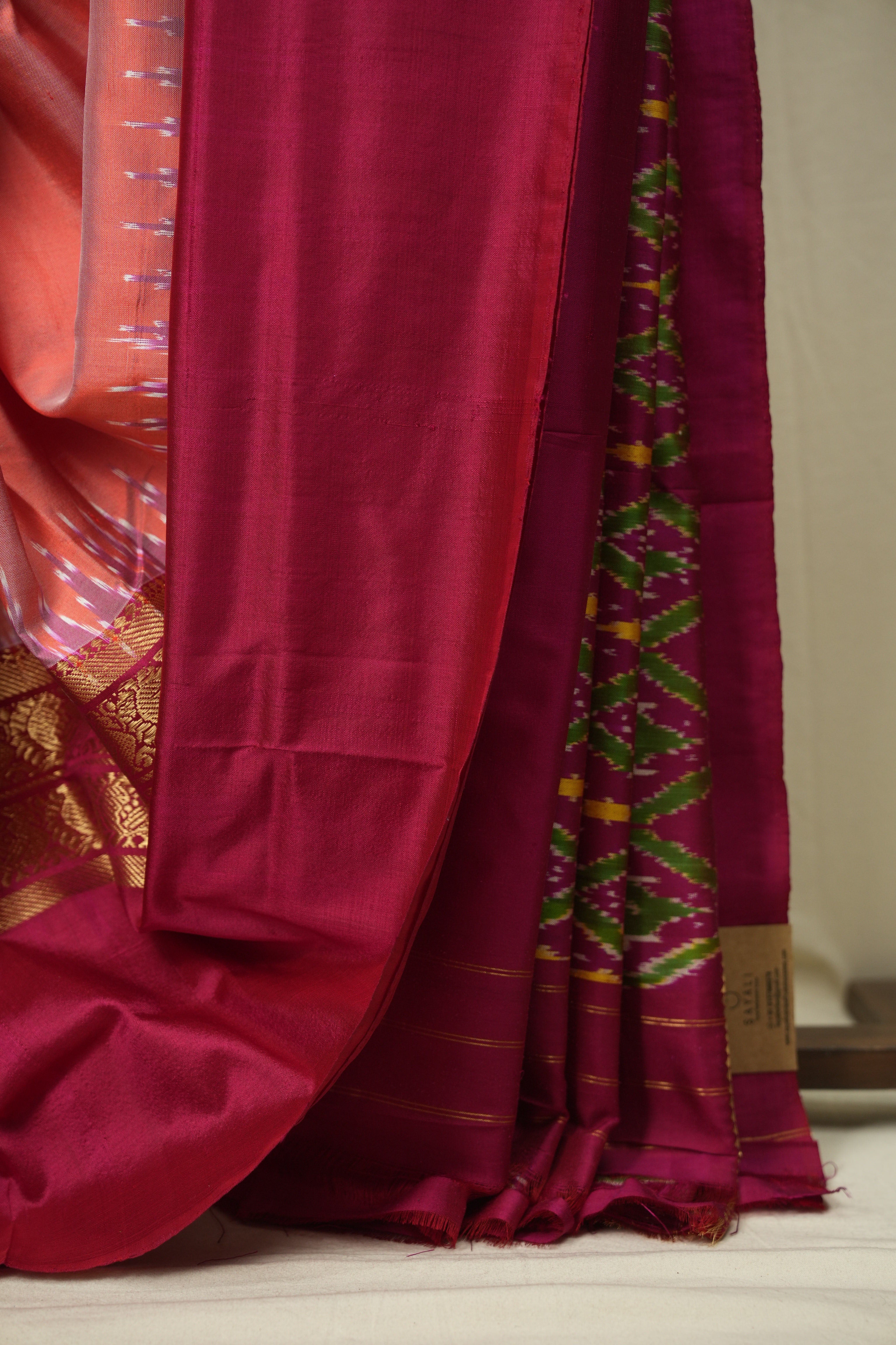 Peach Pochampalli Silk Ikat Saree - SRPPSIS321