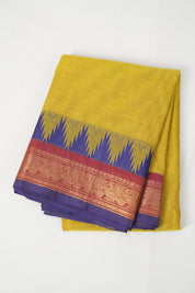 Lemon Yellow Kanchi Cotton Saree - SRLYKCS1046