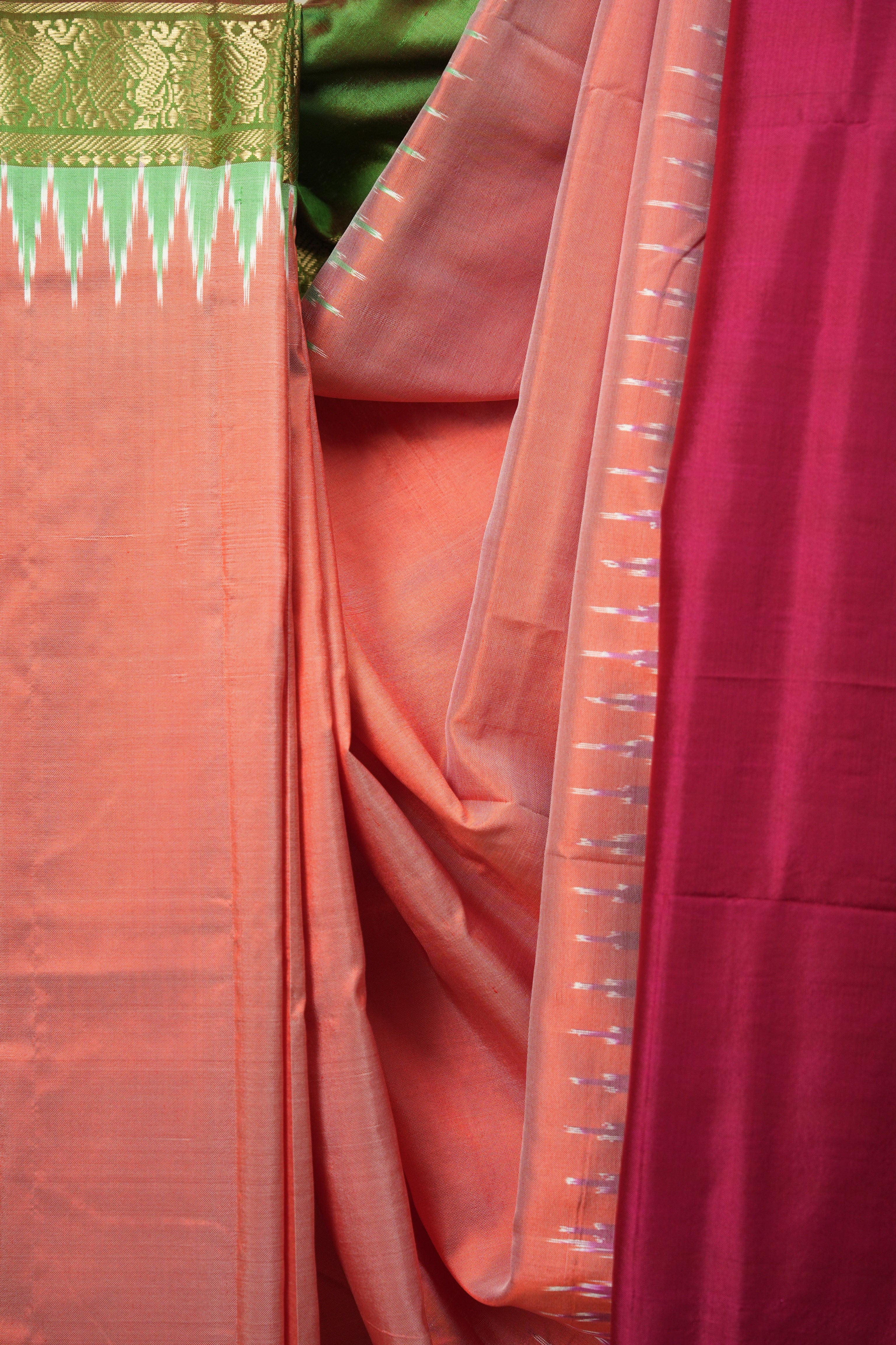 Peach Pochampalli Silk Ikat Saree - SRPPSIS321
