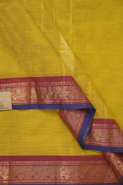 Lemon Yellow Kanchi Cotton Saree - SRLYKCS1046