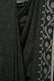 Olive Green Bengal Cotton Jamdani Saree - SROGBCJS257