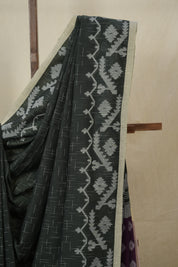 Olive Green Bengal Cotton Jamdani Saree - SROGBCJS257