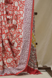 Tomato Red HBP Cotton Saree - SRTRCS3254