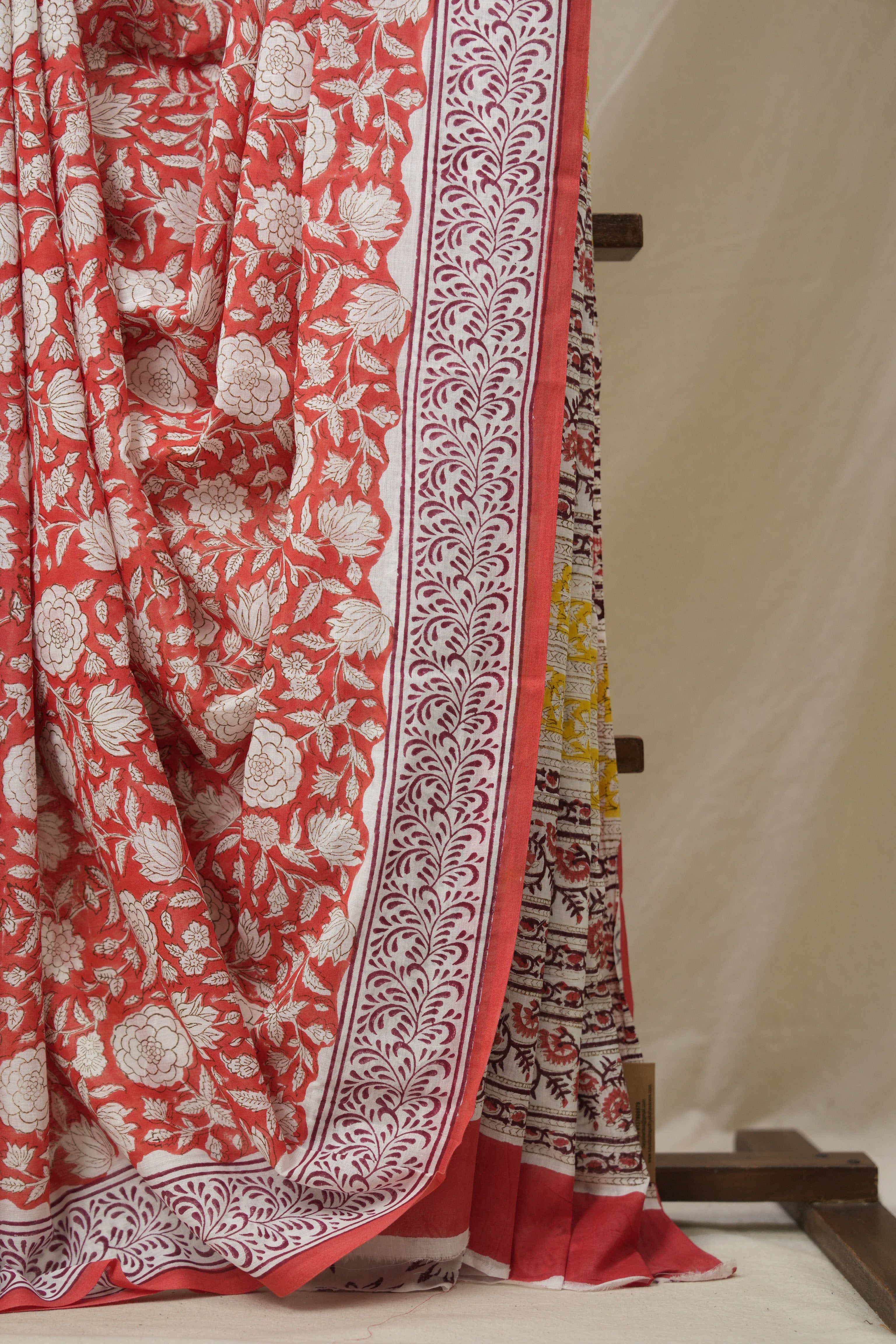 Tomato Red HBP Cotton Saree - SRTRCS3254