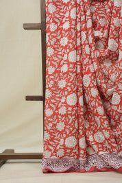 Tomato Red HBP Cotton Saree - SRTRCS3254