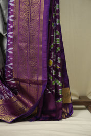 Grey Pochampalli Silk Ikat Saree - SRGPSIS315