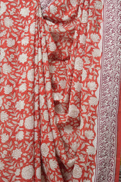 Tomato Red HBP Cotton Saree - SRTRCS3254