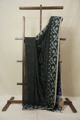 Olive Green Bengal Cotton Jamdani Saree - SROGBCJS248