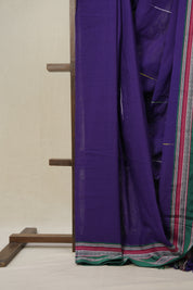Purple Cotton Ilkal Saree With Gayatri Border - SRPCIS852