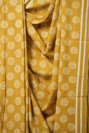 Haldi Yellow HBP Cotton Saree - SRHYCS3098