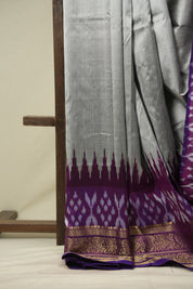 Grey Pochampalli Silk Ikat Saree - SRGPSIS315