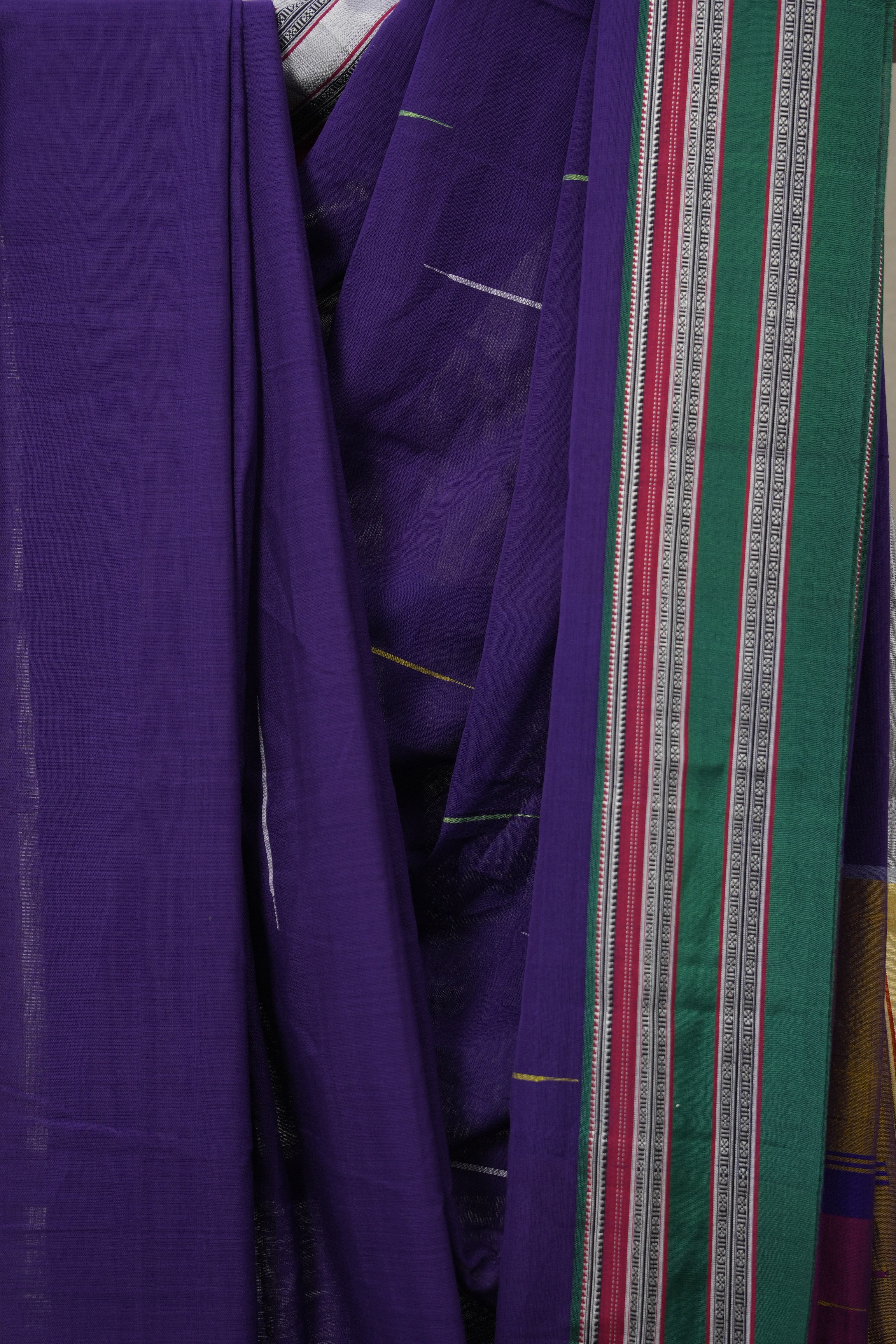 Purple Cotton Ilkal Saree With Gayatri Border - SRPCIS852
