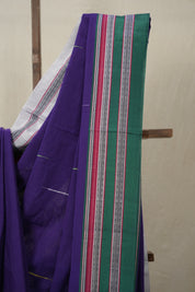 Purple Cotton Ilkal Saree With Gayatri Border - SRPCIS852